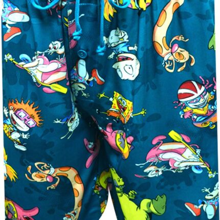 Briefly Stated Mens Nickelodeon Classic 90's Gangs All Here Long Sleep Short (XX-Large), Green