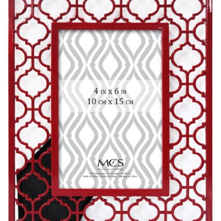 MCS 4x6 Inch Brocade Metal Frame, Red (47535)